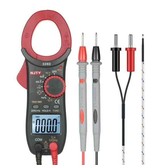 Clamp Meter,328d 600a Clamp Rms Ncv Clamp 600a Clamp Meter Type Universal Meter Clamp Meter Auto Meter T Temperature Lcd Rms Ncv Meter Auto 6000 Auto 6000 1.6-inch Temperature Resistance Rookin