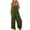 Army Green, variant on Timegard Jumpsuit for Women Scoop Neck Spaghetti Strap Sleeveless Wide Leg Loose Rompers Summer Fashion
