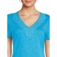 thumbnail image 5 of RealSize Women's Lace V-Neck Tee with Short Sleeves, Sizes XS-XXXL, 5 of 6