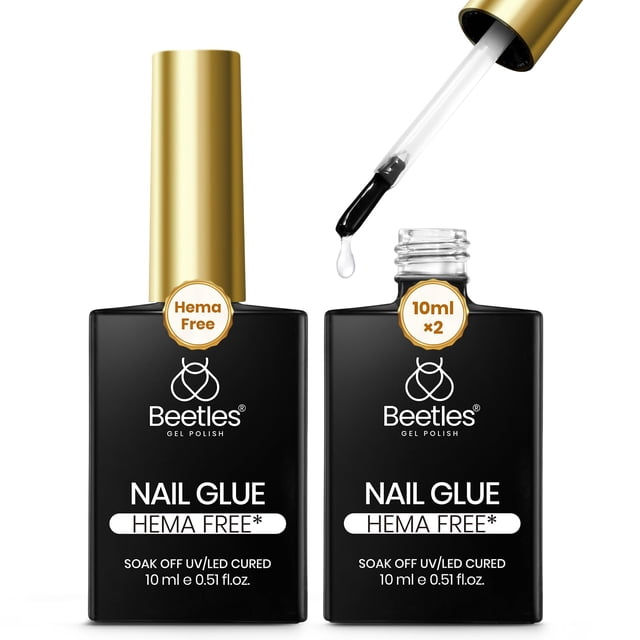 Pegamento de uñas Beetles sin hematoma, 10 ml, para uñas acrílicas, 2 unidades