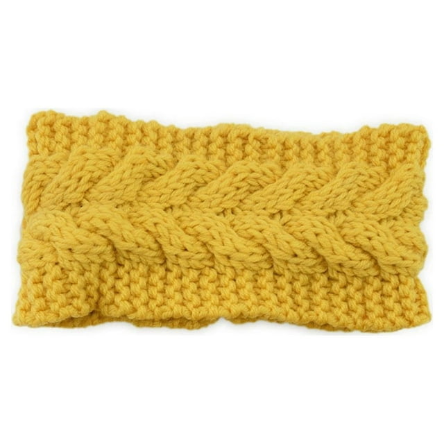 Bandeau Élastique Protecteur de Tête avec Boutons Serre-Têtes Ajustables Cache-Oreilles Chauds pour Dames Accessoires de Coiffure Cadeaux pour Femmes Jaune