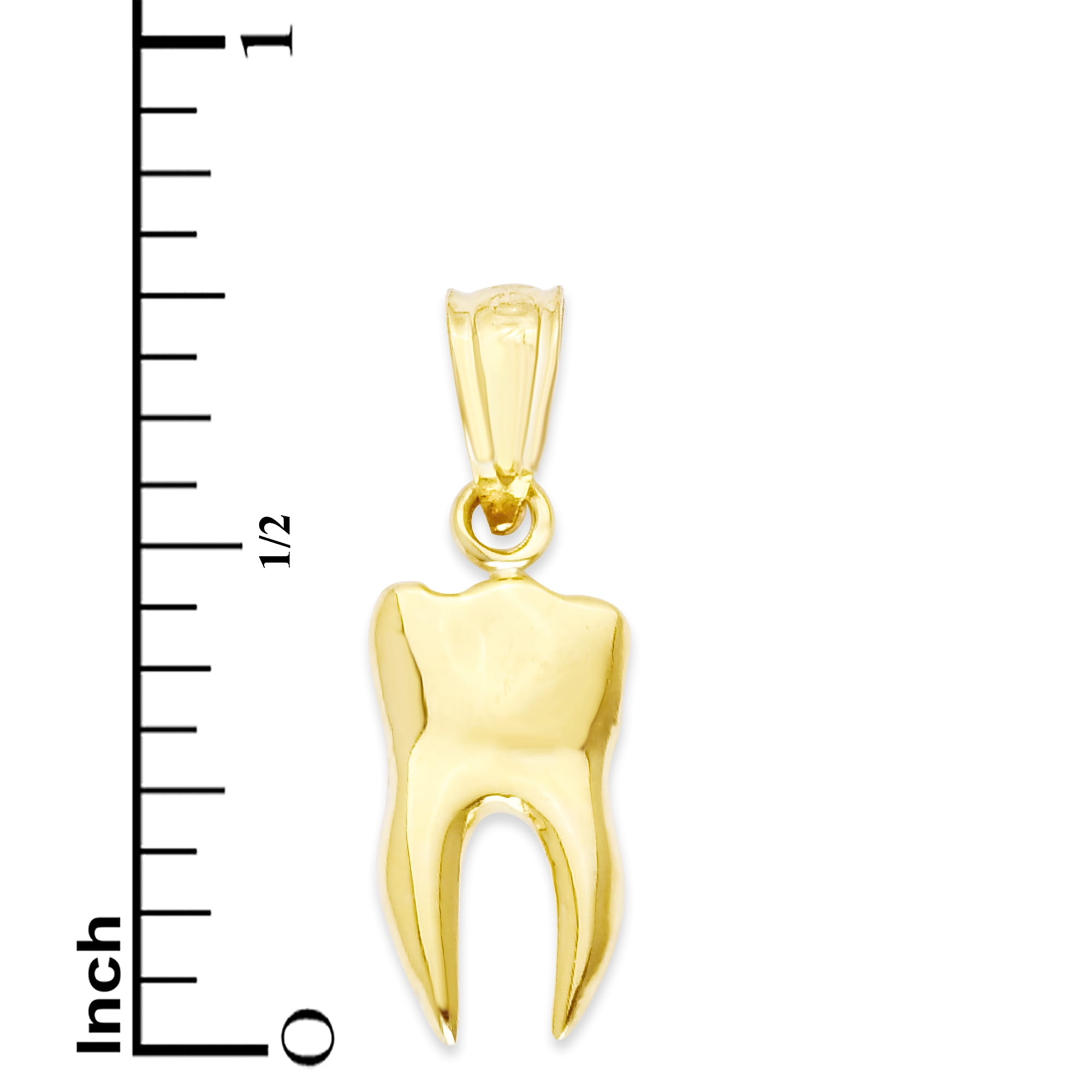 14k Yellow Gold Tooth with Toothbrush Pendant
