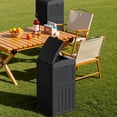 thumbnail image 6 of Librala  Lane 33 Gallon Outdoor Trash Can with Dual Lid, Heavy Duty Waterproof Resin Garbage Bins Outside, Hideaway Waste Bins for Patio, Outside Pool, Backyard and Deck (2, Black), 6 of 7