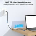 thumbnail image 3 of USB C to USB C Cable, 20Gbps Data Transfer 240W Fast Charging Cable, USB 3.2 Gen 2x2 Cable Type C  Cord, 4K@60Hz Video High Speed USB C  Cable, 3 of 8