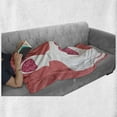 thumbnail image 5 of Tropical Soft Flannel Fleece Throw Blanket, Exotic Bouquets Vintage Jungle Beauty Flora Hawaiian Shabby, Cozy Plush for Indoor and Outdoor Use, 60" x 80", Coral Dark Pink White, by Ambesonne, 5 of 5