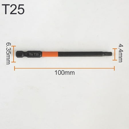 

qiya 1PC 100mm 1/4 Inch Hex Head Drill Bit Magnetic Torx Screwdriver Bits For T10-T40