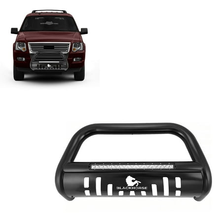 Black Horse BEACON Bull Bar Skid Plate Black Compatible with 2006-2010 Ford Explorer|2007-2010 Ford Explorer Sport Trac-BE-FOEXB