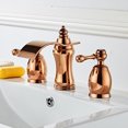thumbnail image 3 of Wovier Rose Gold 8-16 Inch Widespread Waterfall Bathroom Sink Faucet,Two Handle Three Hole Lavatory Faucet,Basin Mixer Tap With Pop Up Drain, 3 of 5