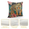 thumbnail image 4 of Orinice  Throw Pillow Covers Vintage Tiger Eye Slate Asian Chinoiserie Style Marine Blue Decorative Square Cotton Linen Pillowcase for Sofa Chair Couch Bed Car, Multicolor, 4 of 5