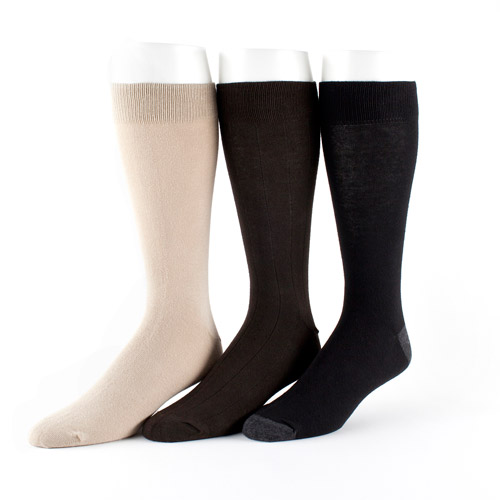 Men's Cotton Flat Knit Socks 3-Pack - Walmart.com