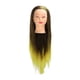 thumbnail image 1 of Cabeza de maniquí de peluquería compacta de simulación de cabeza de trenzado de cabello con pelo amarillo de tinta para peluquero, 1 of 8