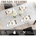 thumbnail image 4 of LinkRomat Dining Table Set for 4, Faux Marble Dining Room Table, Kitchen Table Set with 4 PU Leather Upholstered Chairs for Kitchen, Dining (Brown), 4 of 5
