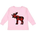 thumbnail image 3 of Inktastic Moose Silhouette Plaid Boys or Girls Long Sleeve Toddler T-Shirt, 3 of 5