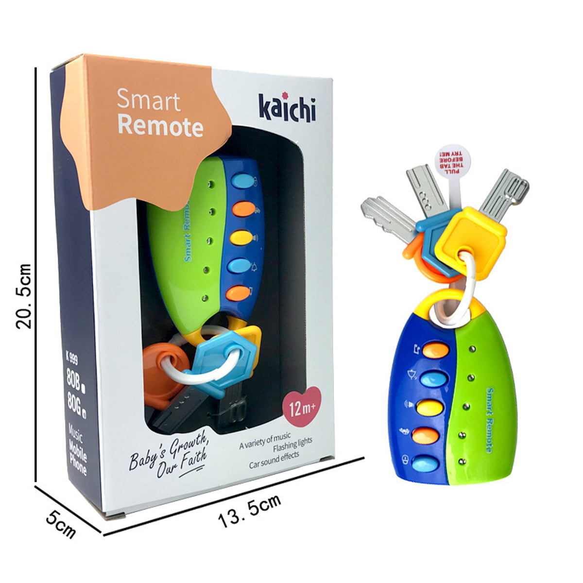 Baby kids Car Key Musical Keys Baby's Sound and Light Pretend Toy Keychain I9X 