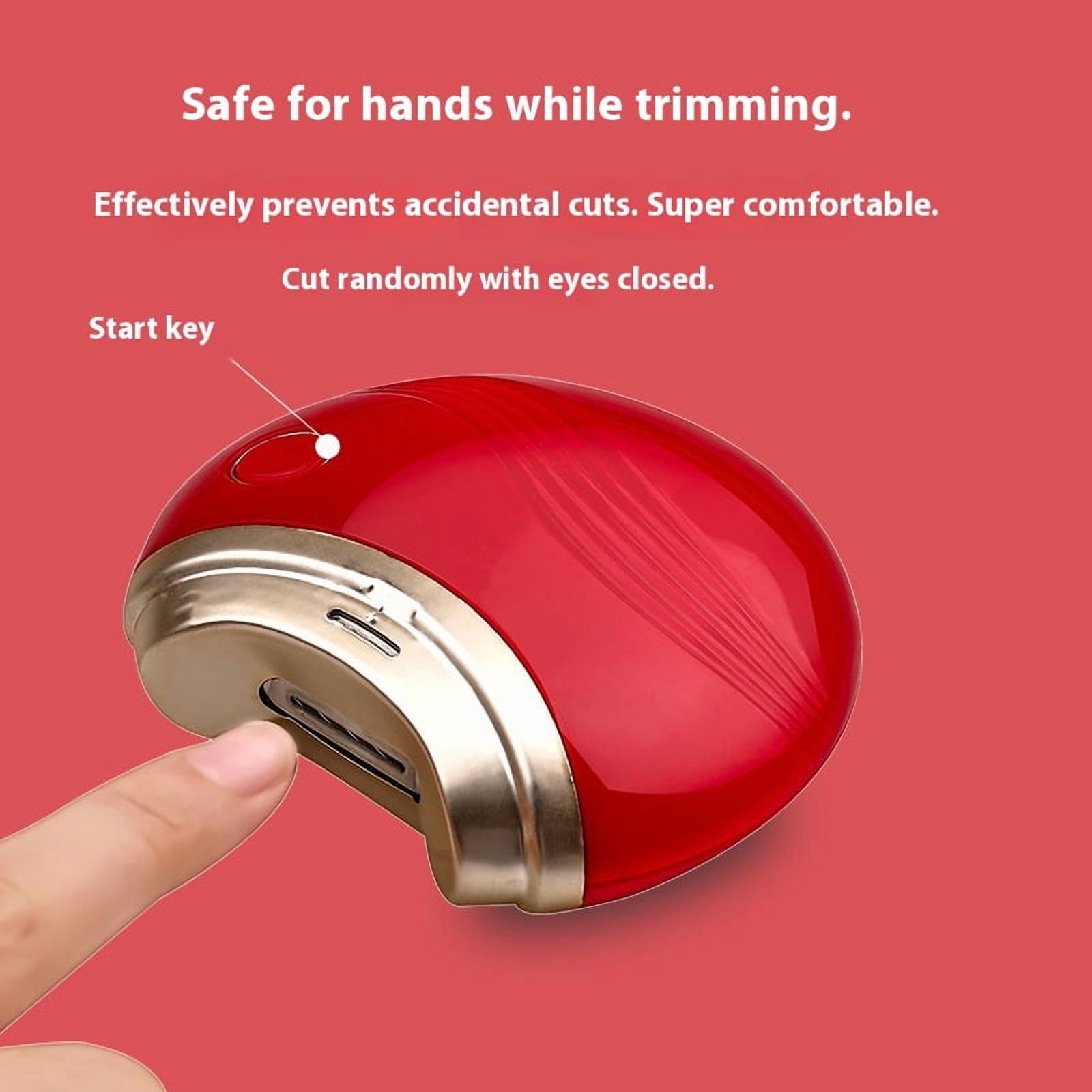 Baby Fingernail Clipper - Electric Nail Trimmer, USB Rechargeable Automatic Nail File for Baby, Kids, Adult Gift(Red)