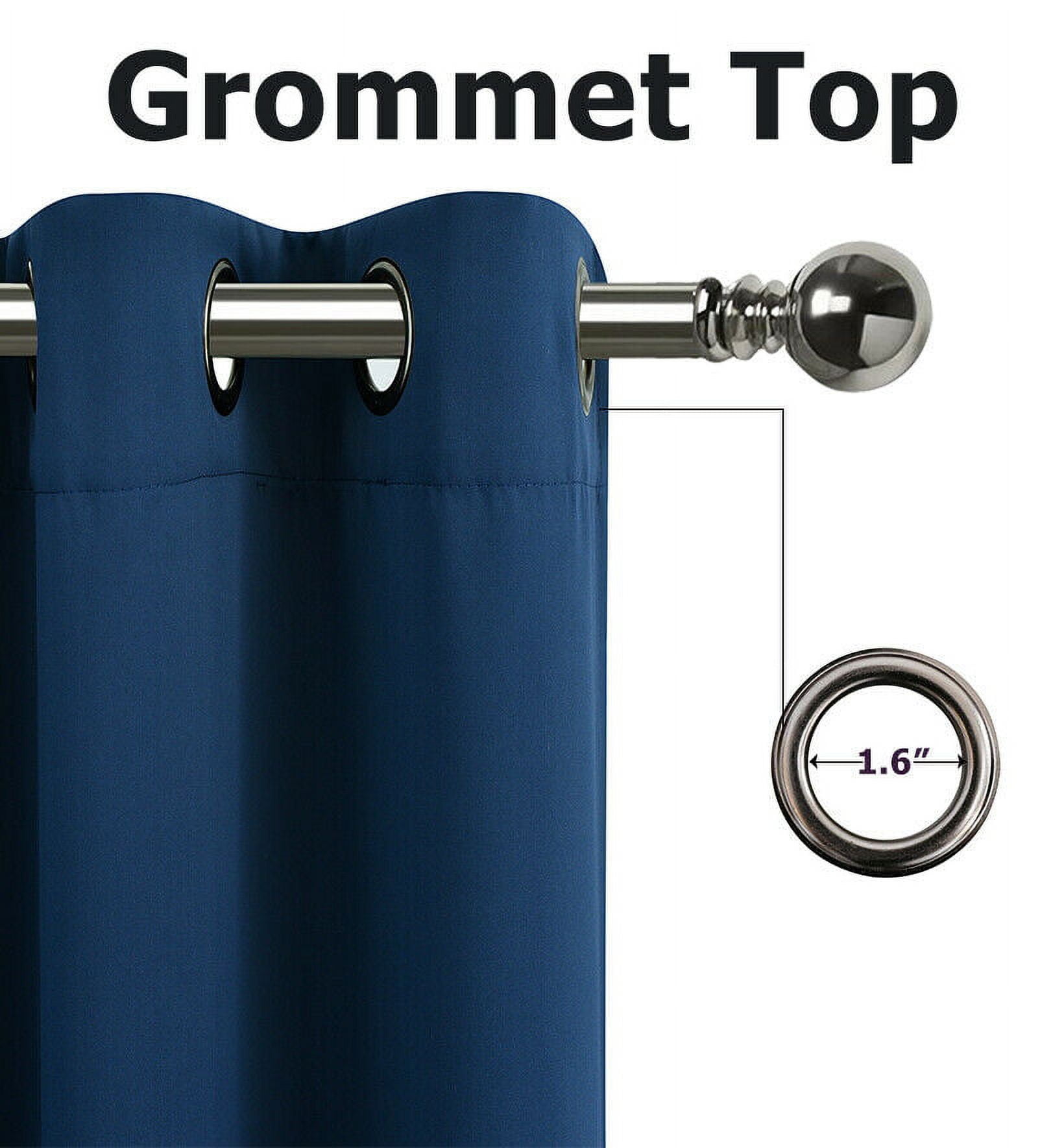2 Pack: Solid Colored 100% Energy Saving Hotel Max Blackout Thermal Curtain Panels - Navy Blue, 90 in. Long