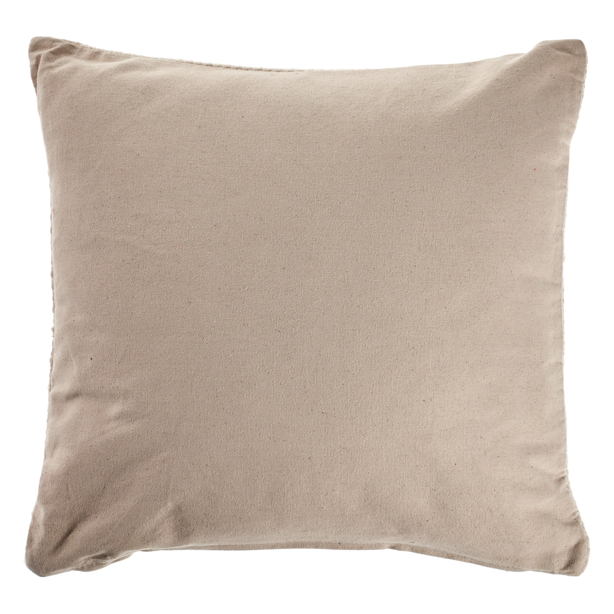 Harlow Hill Natural Solid Transitional Cotton Throw Pillow Cover, 18" x 18"