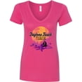 thumbnail image 3 of Inktastic Daytona Beach Florida Sunset Women's V-Neck T-Shirt, 3 of 5
