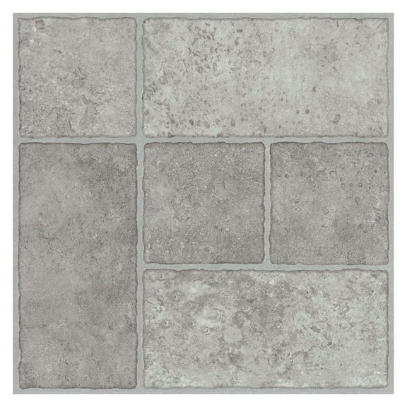 26293 Peel N' Stick Tile 12" X 12" Bodden Bay Grey 1.65 mm (0.065") / 30 sq. ft. Per Case, 2.15 " x 12.25 " x 12.25" (Pack of 30)