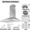 thumbnail image 5 of Zomagas 24 inch Wall Mount Range Hood 450CFM Exhaust Vent Stainless with Dishwasher Clean Filter 120V, 5 of 8