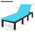 thumbnail image 2 of Gymax Lot de 2 Chaises Longues de Patio en Rotin Réglables avec Coussin Turquoise, 2 of 10