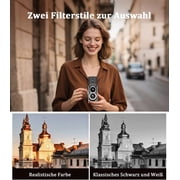 Mini Vintage Digital Camera, Portable Retro Twin-Lens Reflex Style Digital Camera with 16GB Card, 12MP Photos, Autofocus, 1080P FHD Video, Dual Filters, Gifts for Boys, Girls, Wife, Mothers Day Gifts