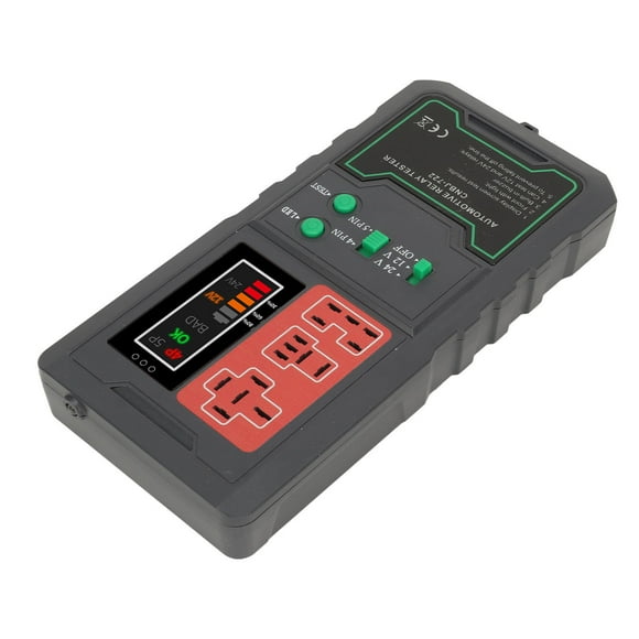 Relay Analyzer, HD LED Display EU Conversion Plug 125V 250V Electrical Relay Tester 12V Efficient High Brightness Lamp Reliable For Motorcycle Maintenance