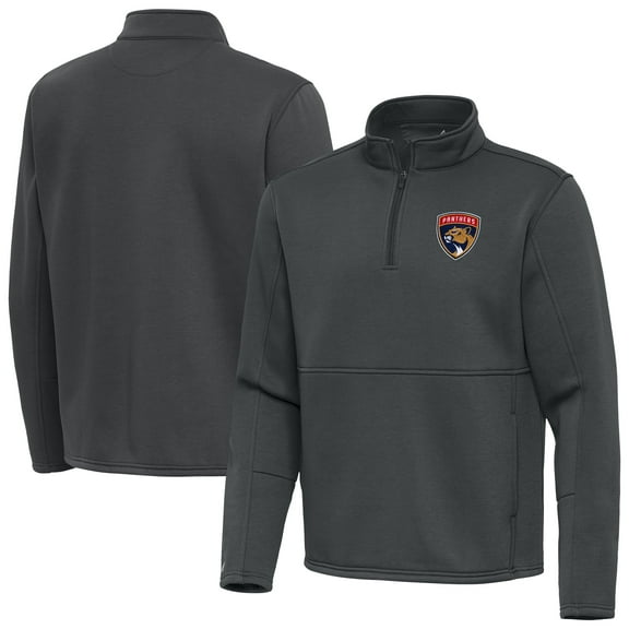 Men's Antigua Pewter Florida Panthers Twist Quarter-Zip Pullover Jacket