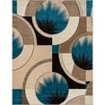 thumbnail image 2 of Well Woven Sunburst Blue, Beige, Brown Modern 4x5 4x6 (3'11'' x 5'3'') Geometric Comfy Casual Hand Carved Area Rug Easy to Clean Stain & Fade Resistant Abstract Contemporary Thick Soft Plush, 2 of 9
