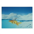 thumbnail image 2 of Shark Cutting Board, Goldfish Mammal Fin on Top of the Water Fake Comical Humorous Nature Image, Decorative Tempered Glass Cutting and Serving Board, Large Size, Blue Orange, by Ambesonne, 2 of 5