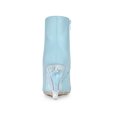 thumbnail image 2 of BLISSFUL STEP Women's Ankle Boots Clear Heel Pointed Toe Wedge Heels Faux Leather Booties Sky Blue 10, 2 of 7