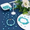 thumbnail image 5 of 1Box About 250 Pcs 6 Styles Turquoise Beads Oval Round Disc Rondelle Chip Teardrop Heishi Beads Irregular Loose Stone Beads for Bracelet Necklace Jewelry Making (Hole: 1mm), 5 of 9
