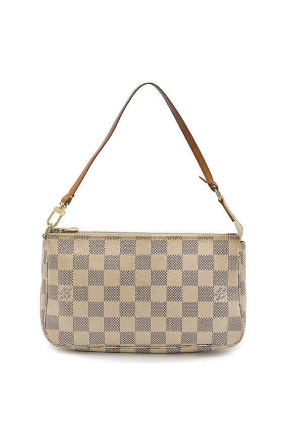 Pre-Owned LOUIS VUITTON Damier Azur Pochette Accessory Bag Pouch Handbag Shoulder N51986