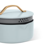 Beautiful 18-Piece Cookware Set, Pots & Pans with Strainer Lids & Kitchen Utensils, EverGood Ceramic Nonstick Coating, Hydrangea by Drew Barrymore