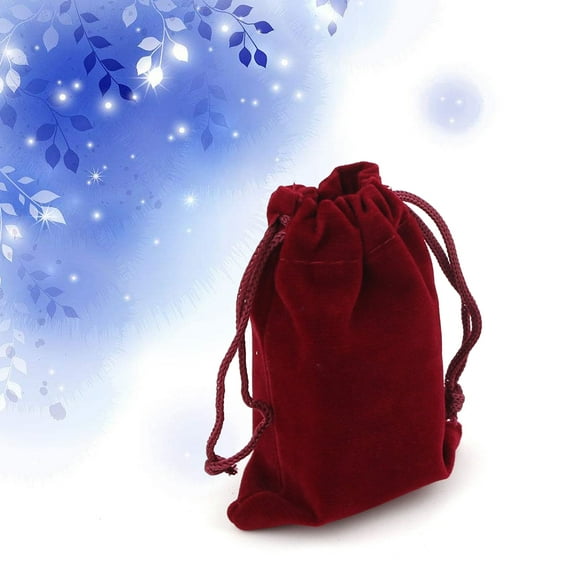 PENIKOKO 10Pcs Drawstring Bags Red Stretch Fabric for Wedding Small and Candy