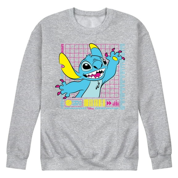 Disney - Lilo & Stitch - Neon Stitch - Men's Crew Neck Fleece Pullover