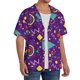 thumbnail image 2 of Balery Retro 80s Style Camisa Casual de Manga Corta con Botones para Hombre, Texturizada, Estilo Cubano, para Playa, Verano-Medium, 2 of 5