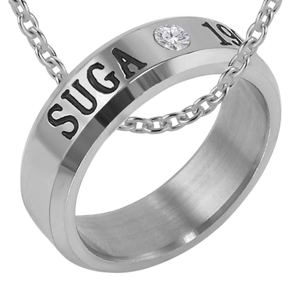 SUGA KPOP BTS ring pendants for BTS Fans Titanium Steel Ring