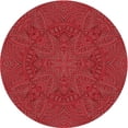 thumbnail image 1 of Ahgly Company Machine Washable Indoor Round Transitional Grapefruit Red Area Rugs, 4' Round, 1 of 7