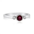 thumbnail image 1 of 14k White Gold Ruby Bezel Set Ring, 1 of 2