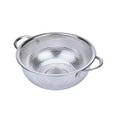 thumbnail image 2 of mveomtd MetalColander With Handle | Pasta Spaghetti Berry Fruit Vegetable Kitchen Food Strainer Basket | Stainless Colander Bowl | Pot Drainer For Cooking Strainer, 2 of 8