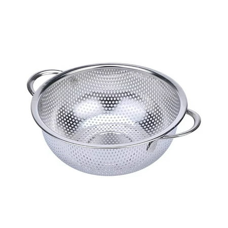 

OHLBIS Clearance MetalColander With Handle | Pasta Spaghetti Berry Fruit Vegetable Kitchen Food Strainer Basket | Stainless Colander Bowl | Pot Drainer For Cooking Strainer