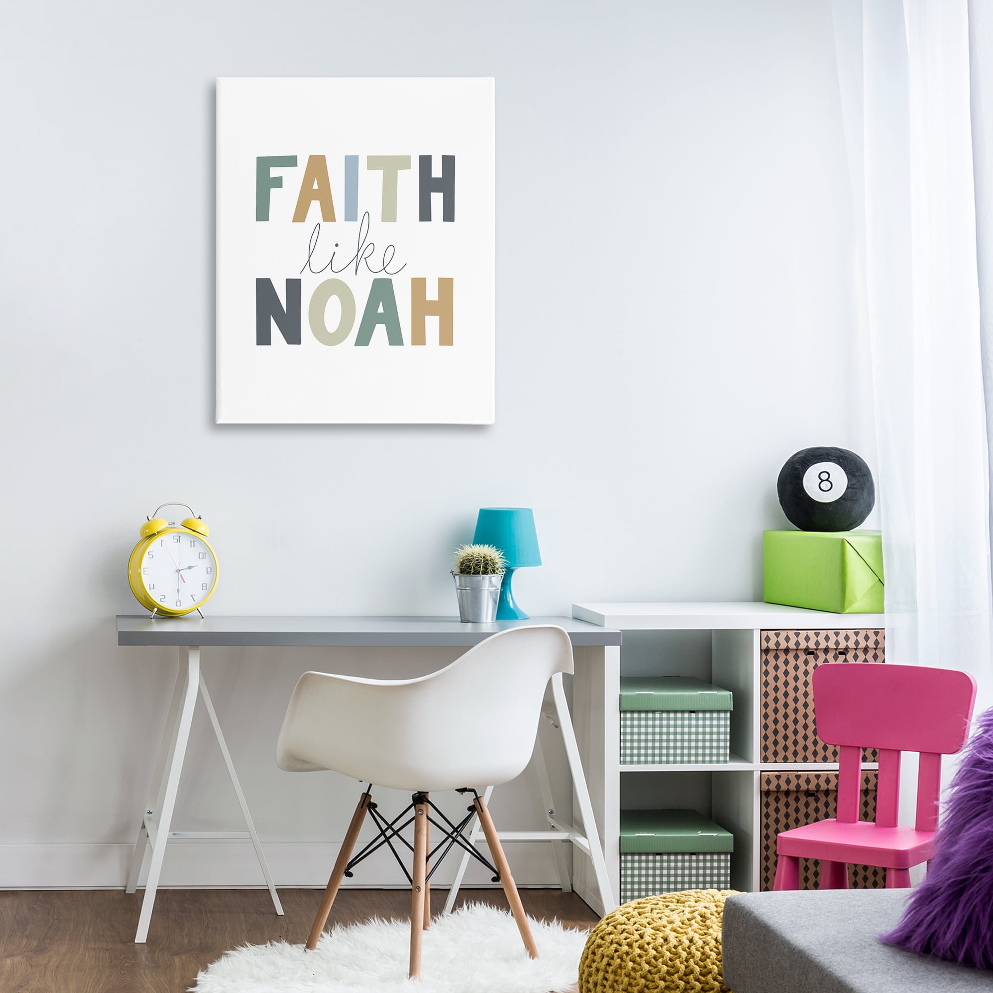 Stupell Industries Faith Like Noah Religious Painting Gallery Wrapped Canvas Art Print Wall Art, 30 x 40