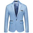 thumbnail image 1 of Mens Casual Slim Suit Jacket, One Button Notched Lapel Business Blazer Jacket, 1 of 5