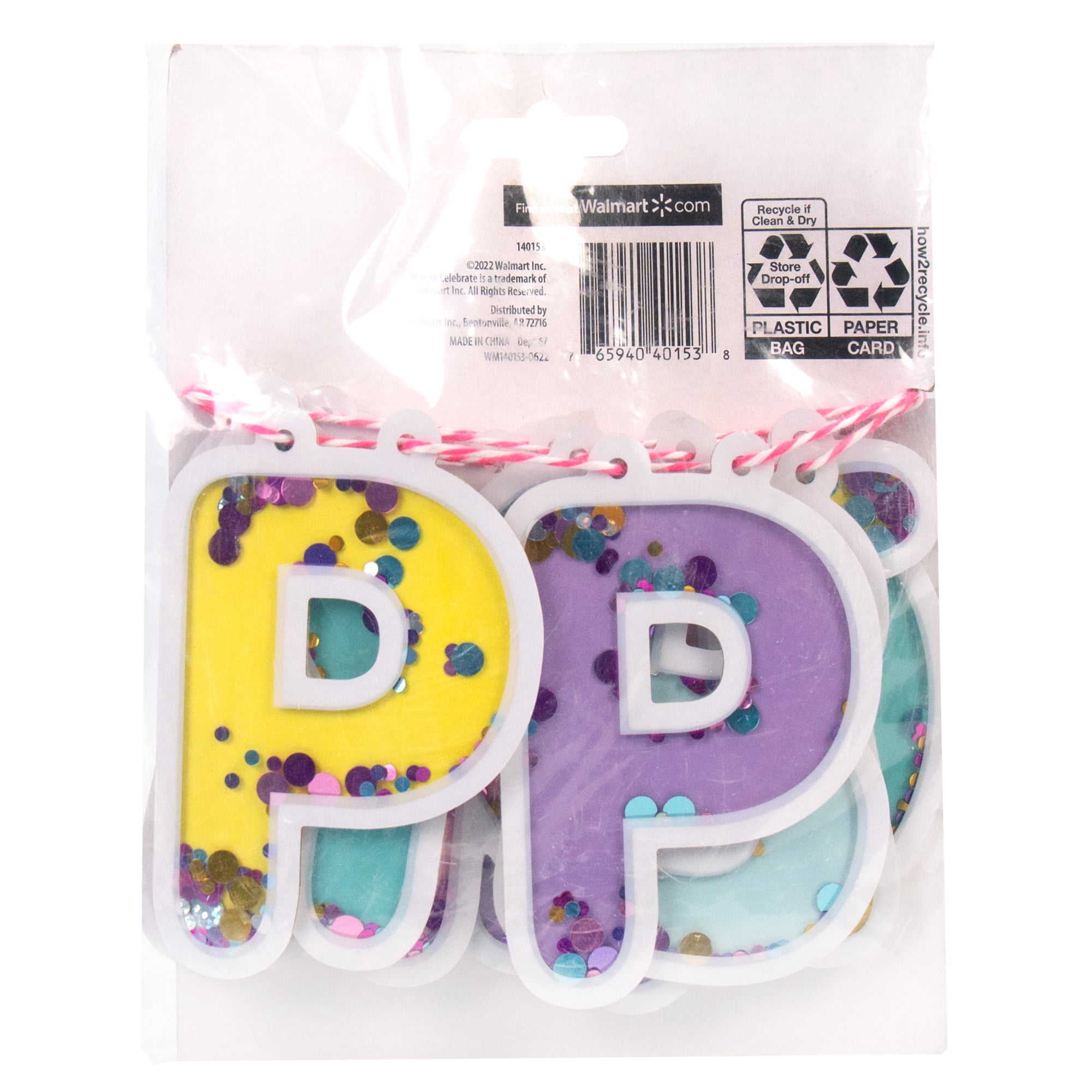 Way To Celebrate! Multicolor Birthday Confetti Banner