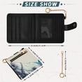 thumbnail image 3 of Small Wallet For Women Bifold Leather Pocket Coin Credit Card Holder With RFID Blocking Horse Hand-drawn Illustration Style, 3 of 6