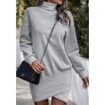 thumbnail image 3 of Vestidos de suéter con capucha para mujer, cuello alto, vestido de suéter cálido, vestido de suéter, 3 of 5