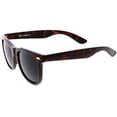 thumbnail image 3 of Classic Horn Rimmed Sunglasses Metal Rivets Wide Arms Square Lens 52mm (Tortoise / Dark Smoke), 3 of 4