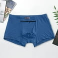 thumbnail image 5 of zeranth Men Underpants Plus Size High Elasticity Seamless Pocket Solid Color Soft Breathable Stretchy Waist Quick Dry No Constraint Mid Waist Men Boxers Underwear, 5 of 7