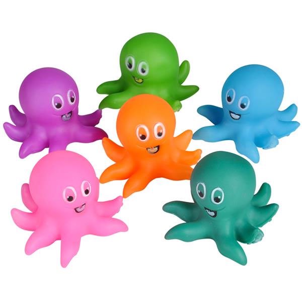 Rhode Island Novelty Rubber Bath Toys OCTOPUS (Set of 6 Styles